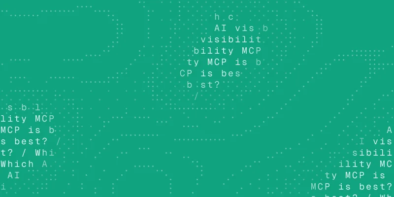 AI search guide cover: a chat window asking "Which AI visibility MCP is best?"