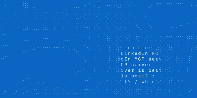 LinkedIn guide cover: a chat window asking "Which LinkedIn MCP server is best?"