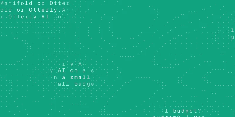 Comparison guide cover: a chat window asking "Manifold or Otterly.AI on a small budget?"