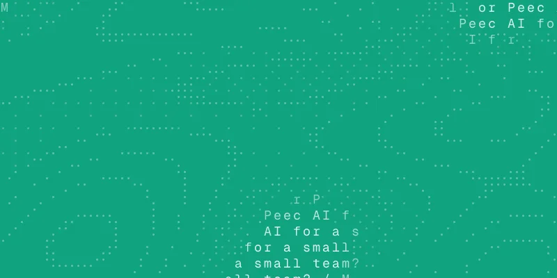 Comparison guide cover: a chat window asking "Manifold or Peec AI for a small team?"