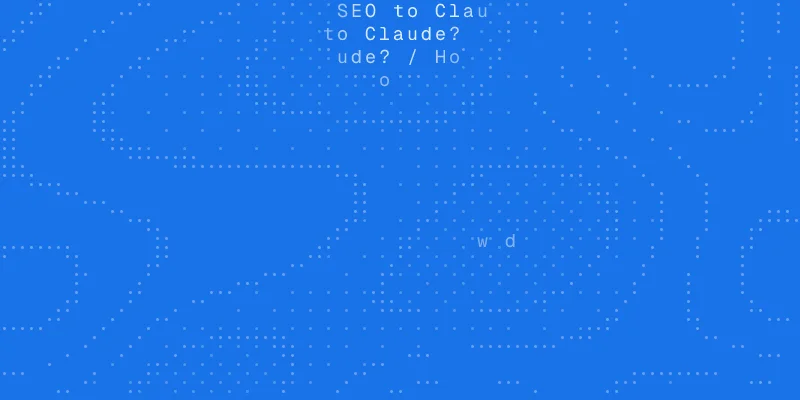 SEO guide cover: a chat window asking "How do I connect DataForSEO to Claude?"