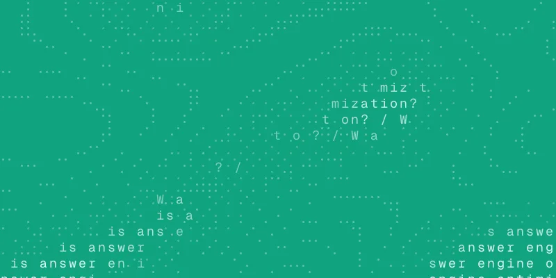 Glossary guide cover: a chat window asking "What is answer engine optimization?"