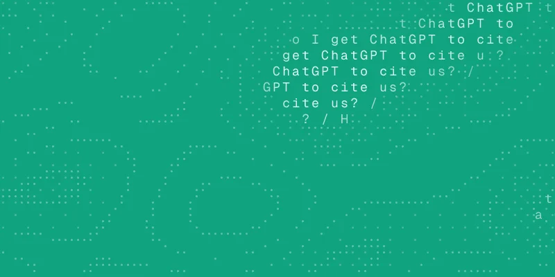 AI search guide cover: a chat window asking "How do I get ChatGPT to cite us?"