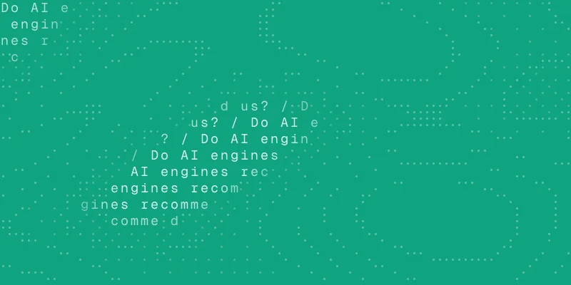 Use case guide cover: a chat window asking "Do AI engines recommend us?"
