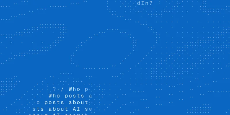 Use case guide cover: a chat window asking "Who posts about AI search on LinkedIn?"