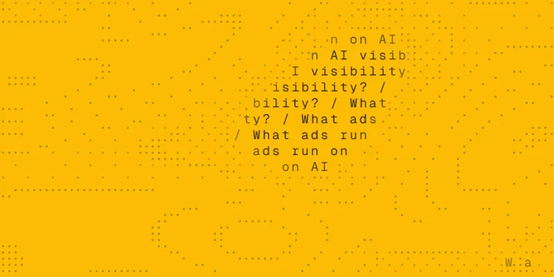 Use case guide cover: a chat window asking "What ads run on AI visibility?"
